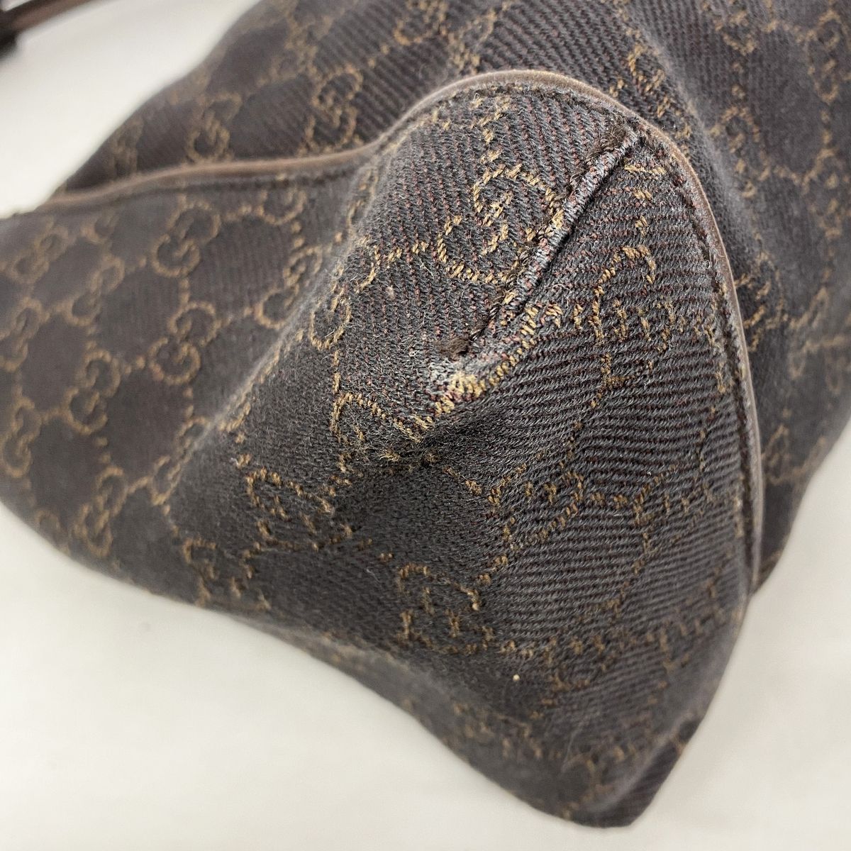 Gucci Handbag Denim Brown Silver — view 6