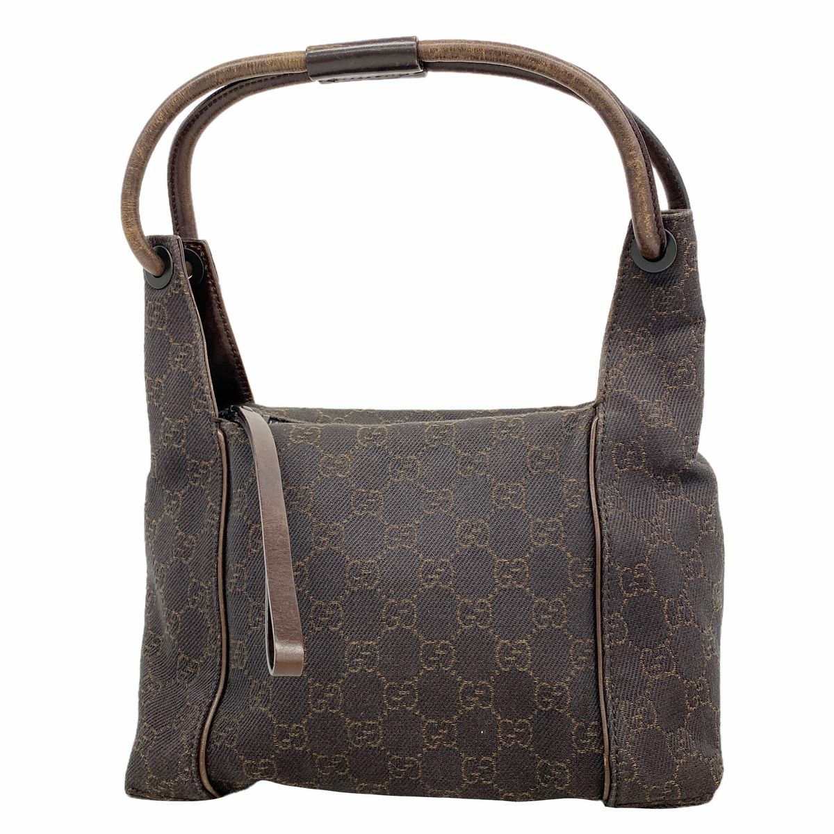 Gucci Handbag Denim Brown Silver