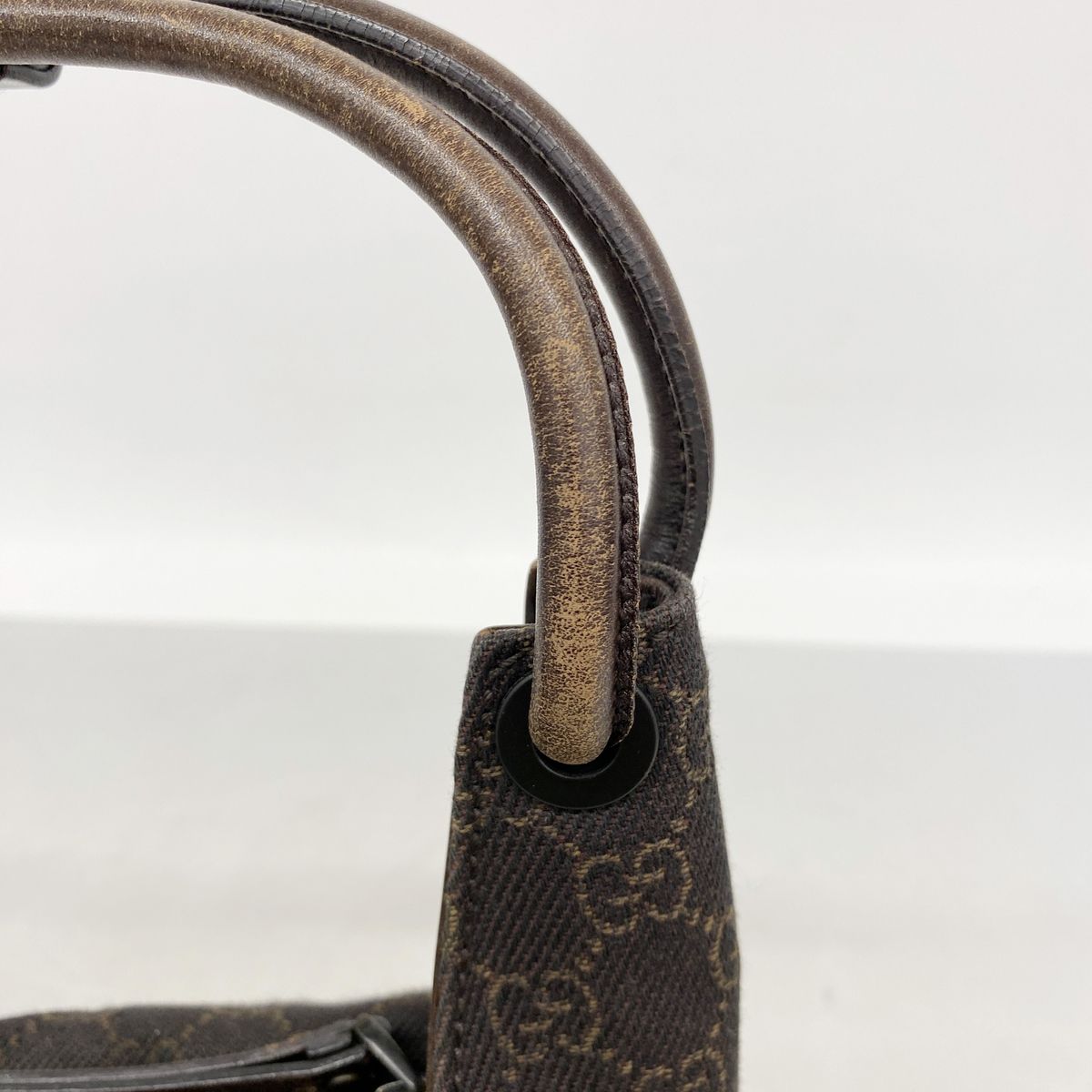Gucci Handbag Denim Brown Silver — view 7