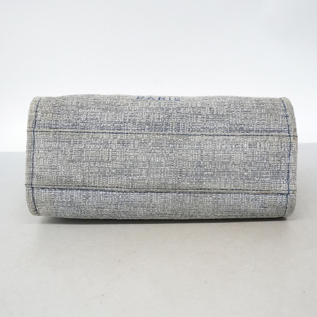 Chanel Chain Tote Deauville Tweed Navy Silver — view 3