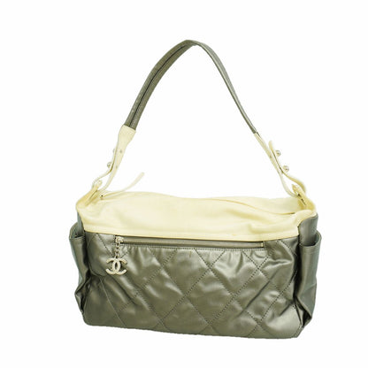 Chanel Shoulder Bag Paris Biarritz Gray Silver