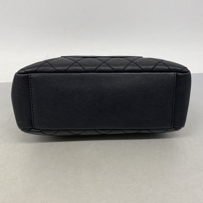 Chanel Chain Tote Quilted Caviar Leather Black Silver — view 3