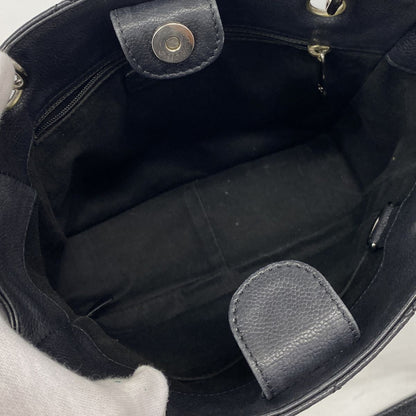 Chanel Chain Tote Quilted Caviar Leather Black Silver — view 4