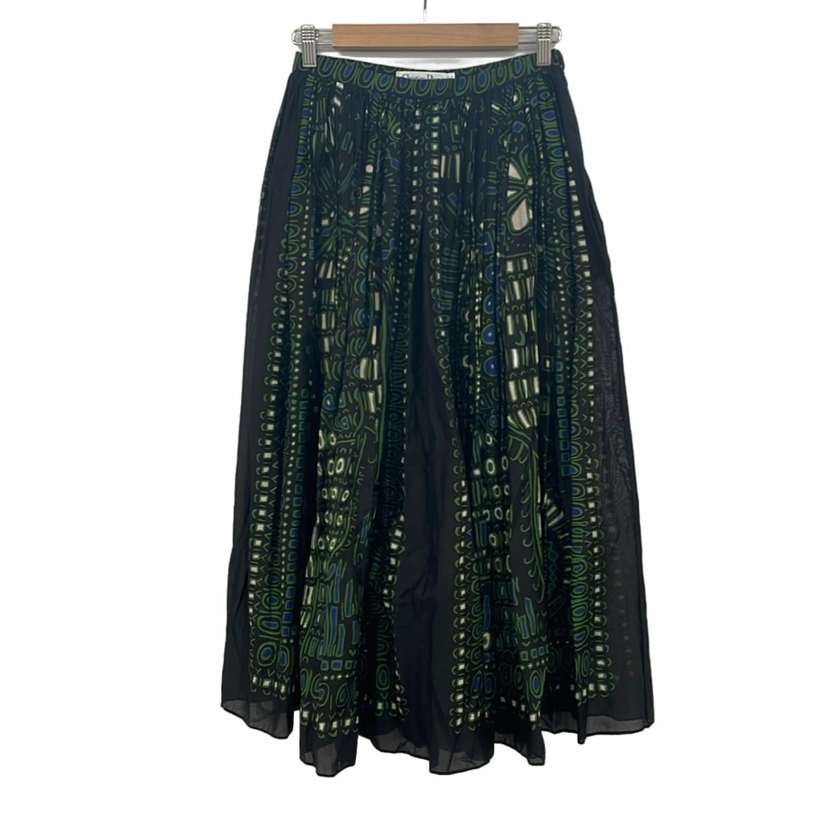 Dior Long Skirt Black Green Multi 38