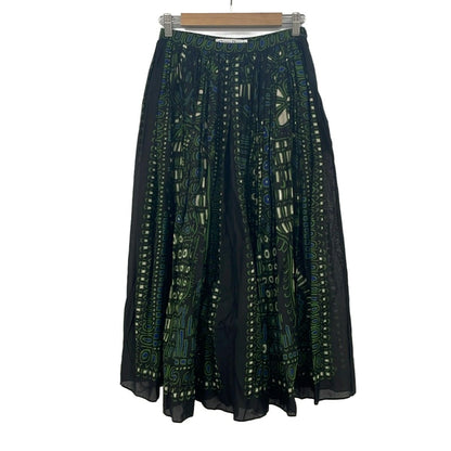 Dior Long Skirt Black Green Multi 38