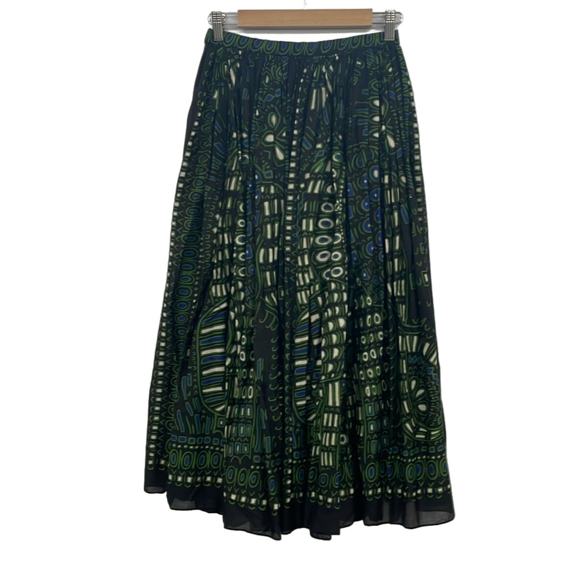 Dior Long Skirt Black Green Multi 38 — view 2
