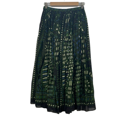 Dior Long Skirt Black Green Multi 38 — view 2