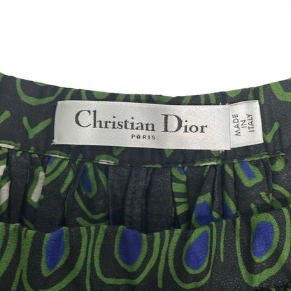 Dior Long Skirt Black Green Multi 38 — view 4