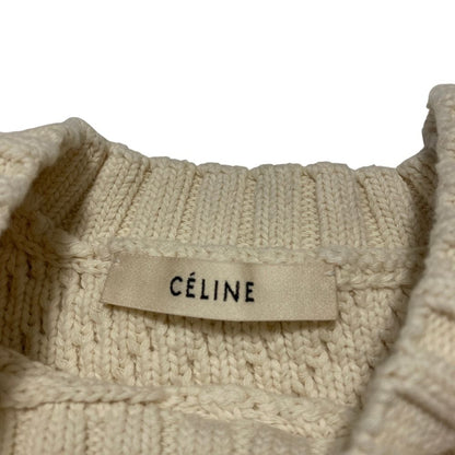 Celine Phoebe Philo Era Diagonal Rib Knit Sweater Ivory — view 5