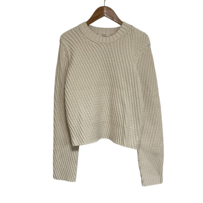 Celine Phoebe Philo Era Diagonal Rib Knit Sweater Ivory