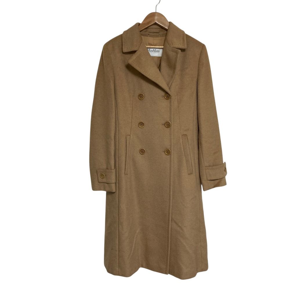Max Mara Camel Double Breasted Coat Beige 38