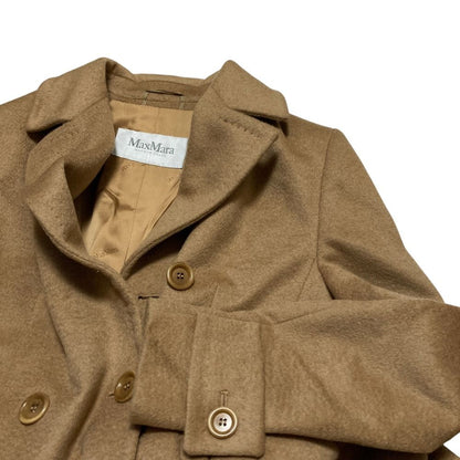 Max Mara Camel Double Breasted Coat Beige 38 — view 3