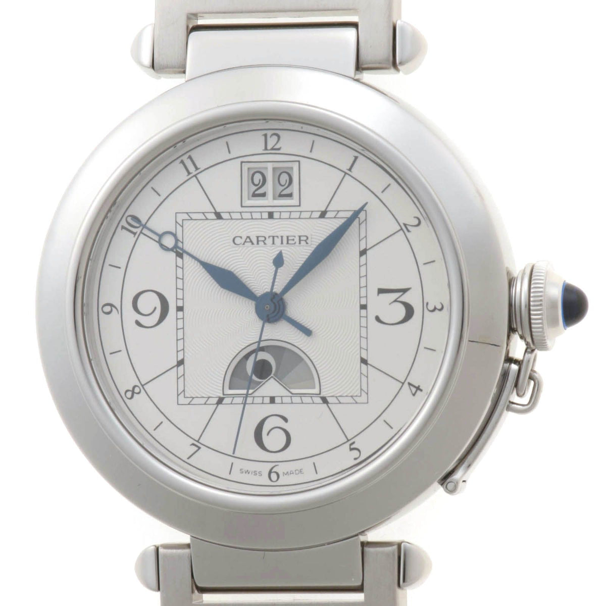 Cartier Pasha XL Watch Stainless Steel Silver