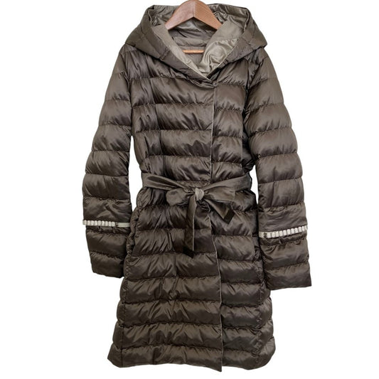 Max Mara 'S Bijou Trim Reversible Down Coat Brown 42