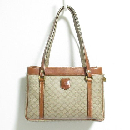 Celine Macadam Leather Tote Beige Brown