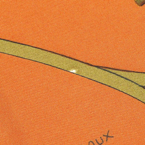 Hermes Scarf Carre 90 Silk Orange les Voitures Transformation Foldable — view 3