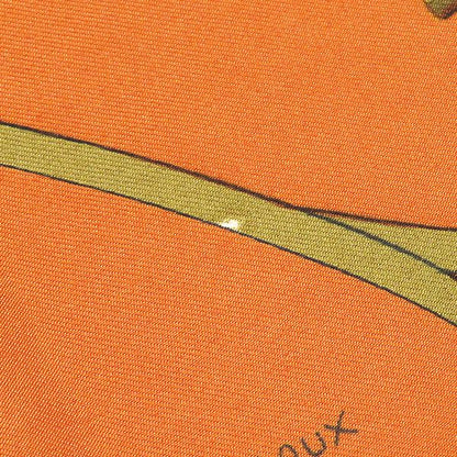 Hermes Scarf Carre 90 Silk Orange les Voitures Transformation Foldable — view 3