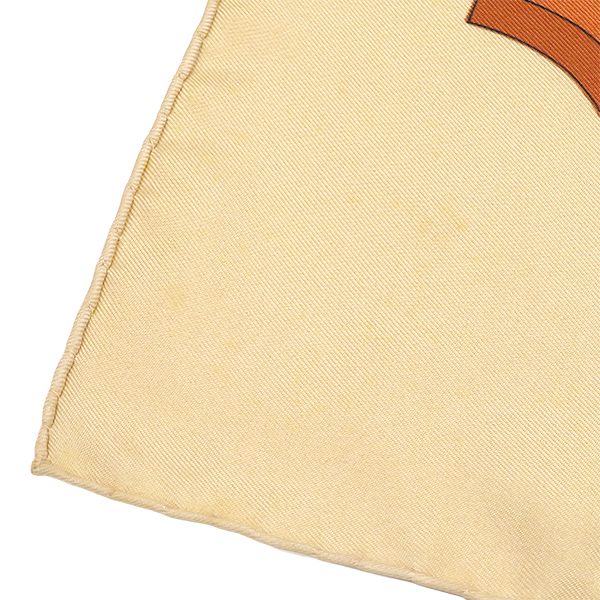 Hermes Scarf Carre 90 Silk Orange les Voitures Transformation Foldable — view 2