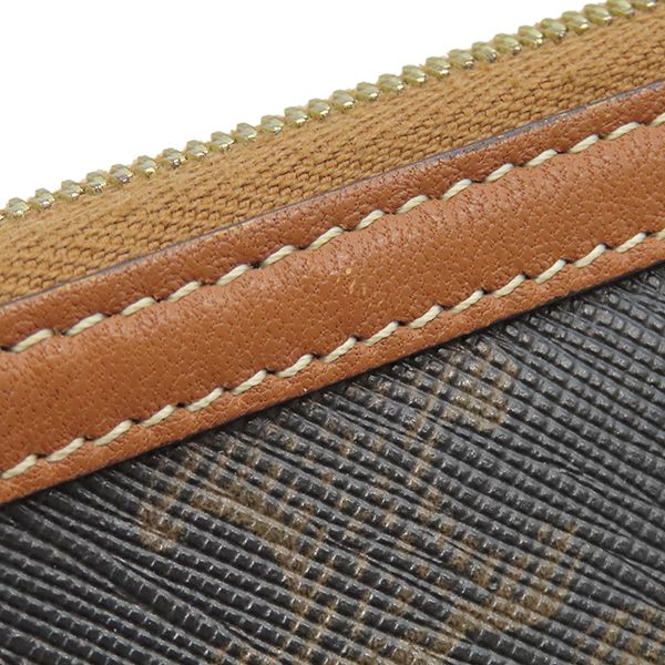 Celine Clutch Triomphe Small Pouch Calfskin Canvas Tan Gold Brown Double Flap — view 5