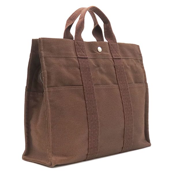 Hermes Tote Her Line MM Canvas Brown Silver — view 2