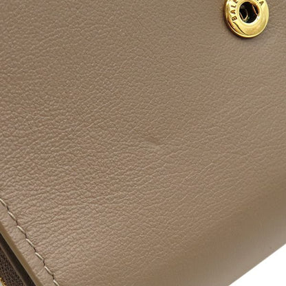 Balenciaga Trifold Wallet Envelope Compact Leather Brown Gold Coin Purse — view 8
