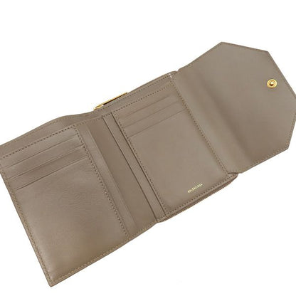 Balenciaga Trifold Wallet Envelope Compact Leather Brown Gold Coin Purse — view 7