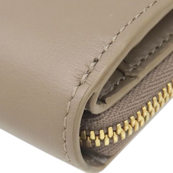 Balenciaga Trifold Wallet Envelope Compact Leather Brown Gold Coin Purse — view 4