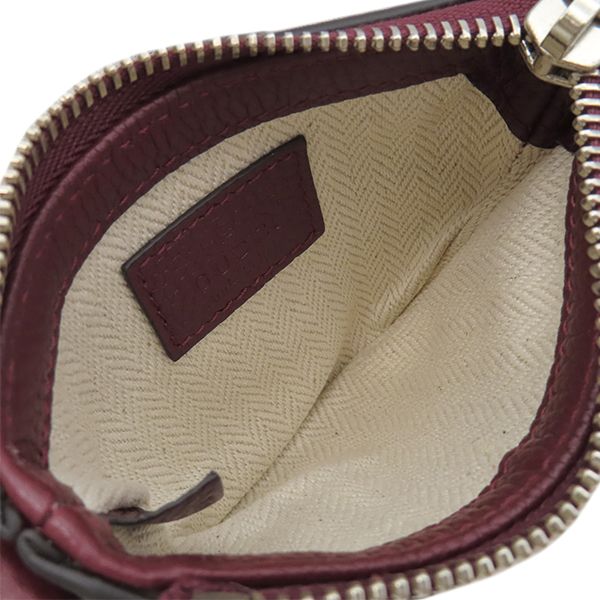 Gucci Shoulder Bag Logo Micro Leather Bordeaux Silver Red Green Web — view 6