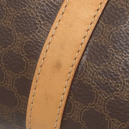 Celine Boston Bag Macadam Pattern Leather Brown Gold — view 7