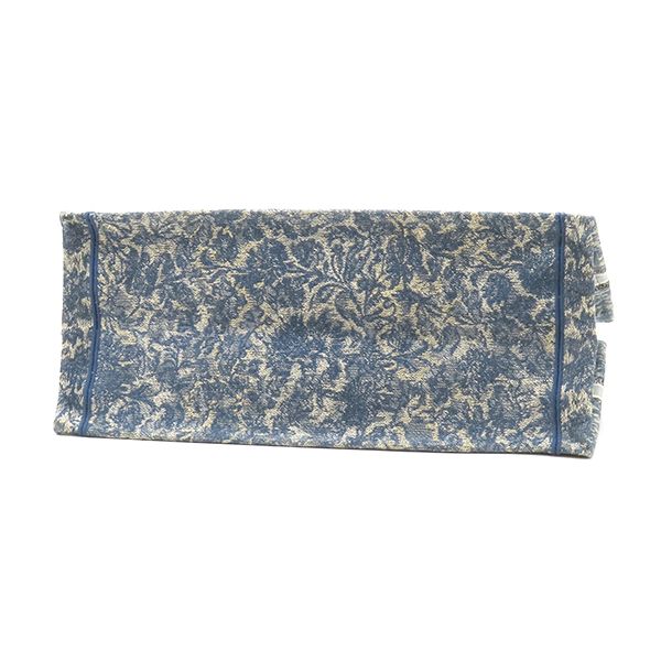 Dior Tote Book Large Cotton Blue Embroidery Botanical Pattern — view 3