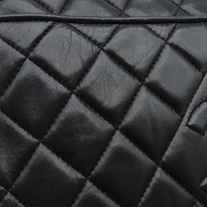 Chanel Shoulder Bag Quilted Lambskin Black Gold Fringe 25 — view 5