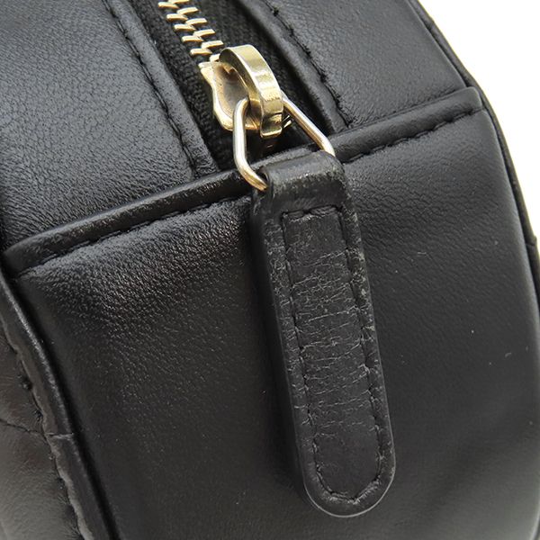 Chanel Shoulder Bag Quilted Chain Lambskin Black Gold Round Circle 27 — view 7
