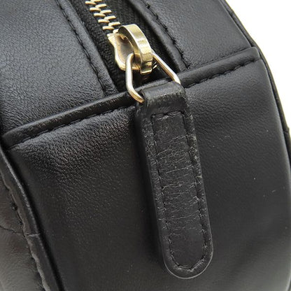 Chanel Shoulder Bag Quilted Chain Lambskin Black Gold Round Circle 27 — view 7