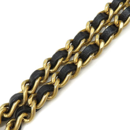 Chanel Shoulder Bag Quilted Chain Lambskin Black Gold Round Circle 27 — view 8
