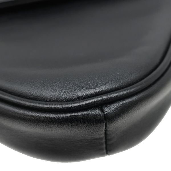 Celine Shoulder Bag Triangle Leather Black Silver Pochette Logo Print — view 4