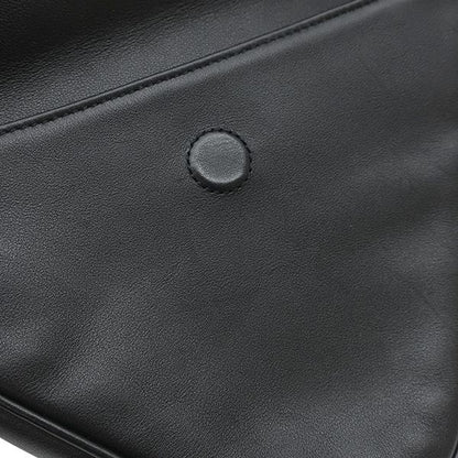 Celine Shoulder Bag Triangle Leather Black Silver Pochette Logo Print — view 6