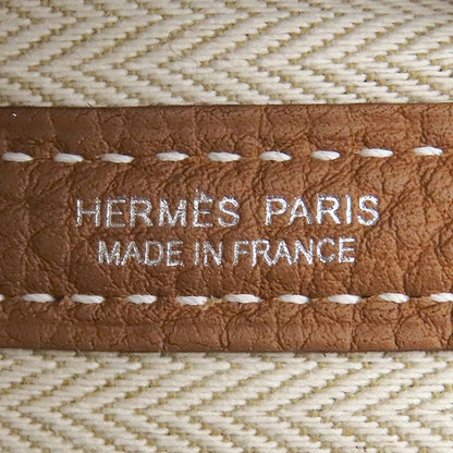 Hermes Tote Garden Party TPM 30 Negotiating Gold Silver All Leather — view 7