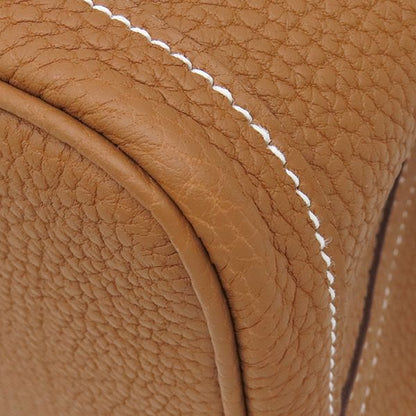 Hermes Tote Garden Party TPM 30 Negotiating Gold Silver All Leather — view 4