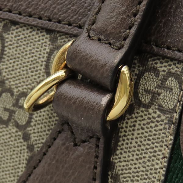 Gucci 2-Way Ophidia GG Small Tote Supreme Canvas Leather Beige Ebony Gold — view 6