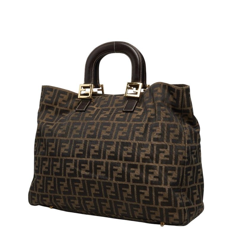 Fendi Zucca Tote Brown Canvas Leather — view 2
