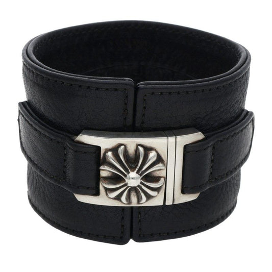 Chrome Hearts Harness Clasp Wide Leather Bracelet
