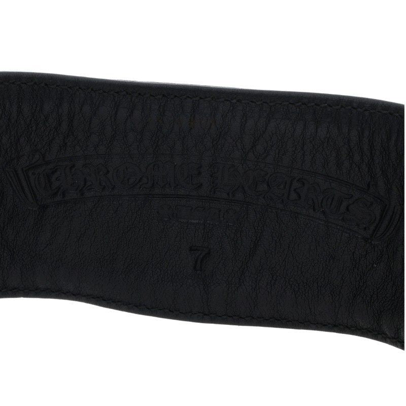 Chrome Hearts Harness Clasp Wide Leather Bracelet — view 3