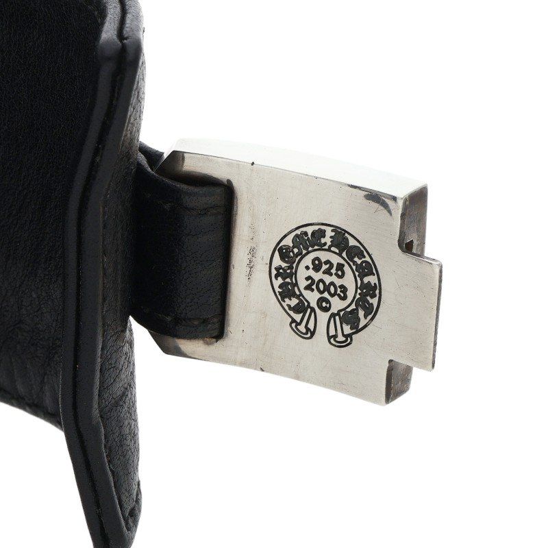 Chrome Hearts Harness Clasp Wide Leather Bracelet — view 4