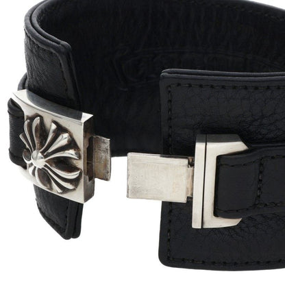 Chrome Hearts Harness Clasp Wide Leather Bracelet — view 5