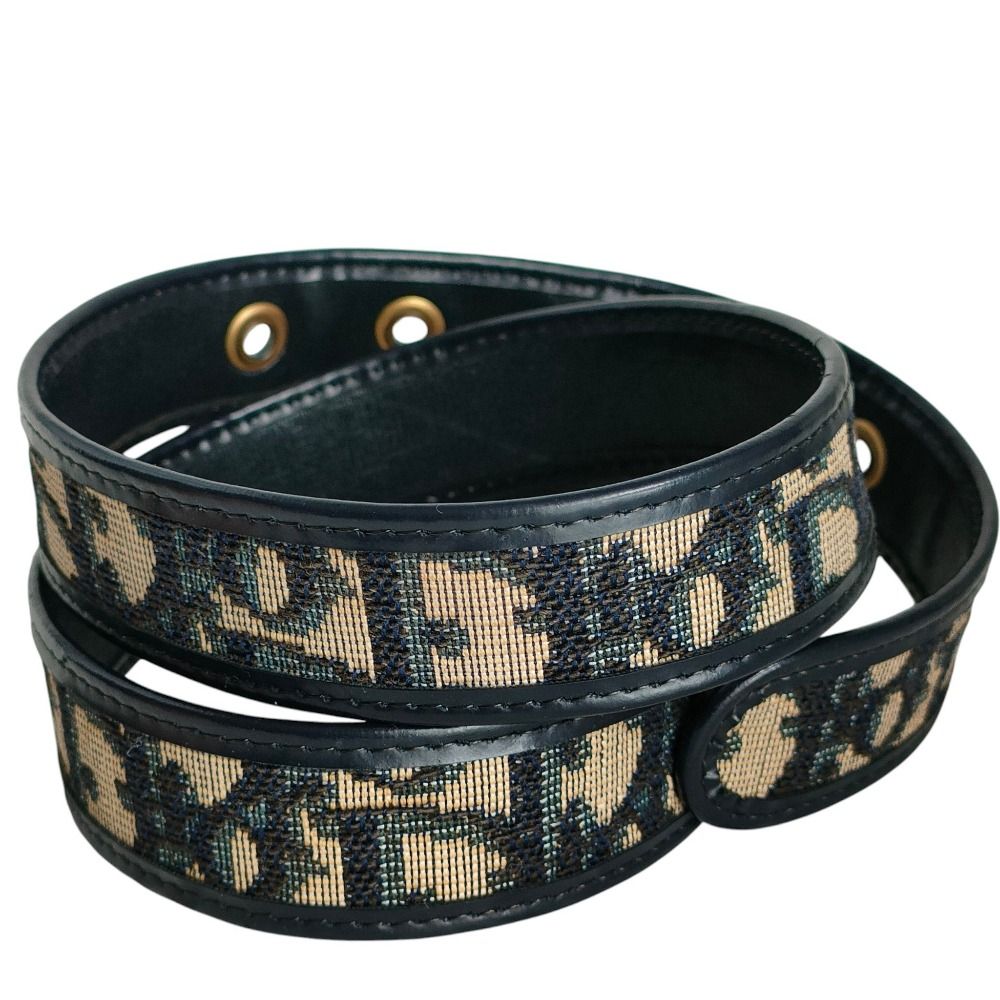 Dior Vintage Trotter Belt 70 Navy — view 3
