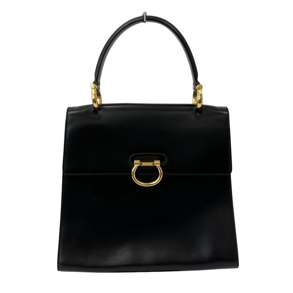 Celine Bit Leather Handbag Black Gold Colored