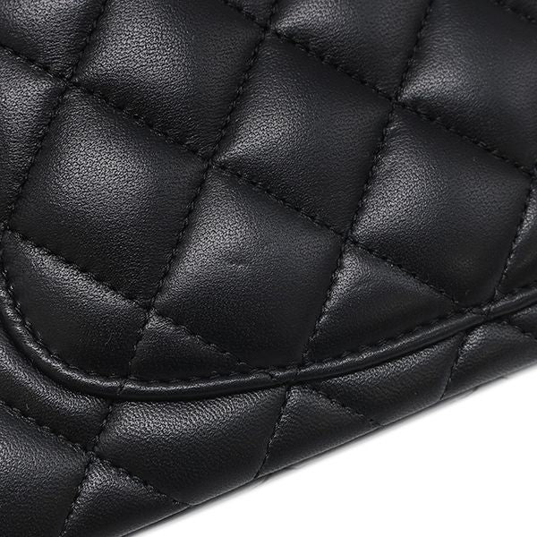 Chanel 2-Way Bag Quilted 20 Top Handle Lambskin Black Gold Handbag — view 5