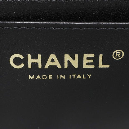 Chanel 2-Way Bag Quilted 20 Top Handle Lambskin Black Gold Handbag — view 8