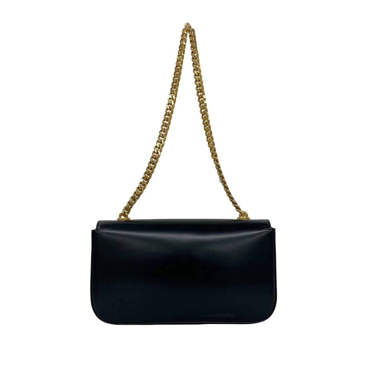 Celine Claude Triomphe Logo Leather Chain Mini Shoulder Bag Black — view 3