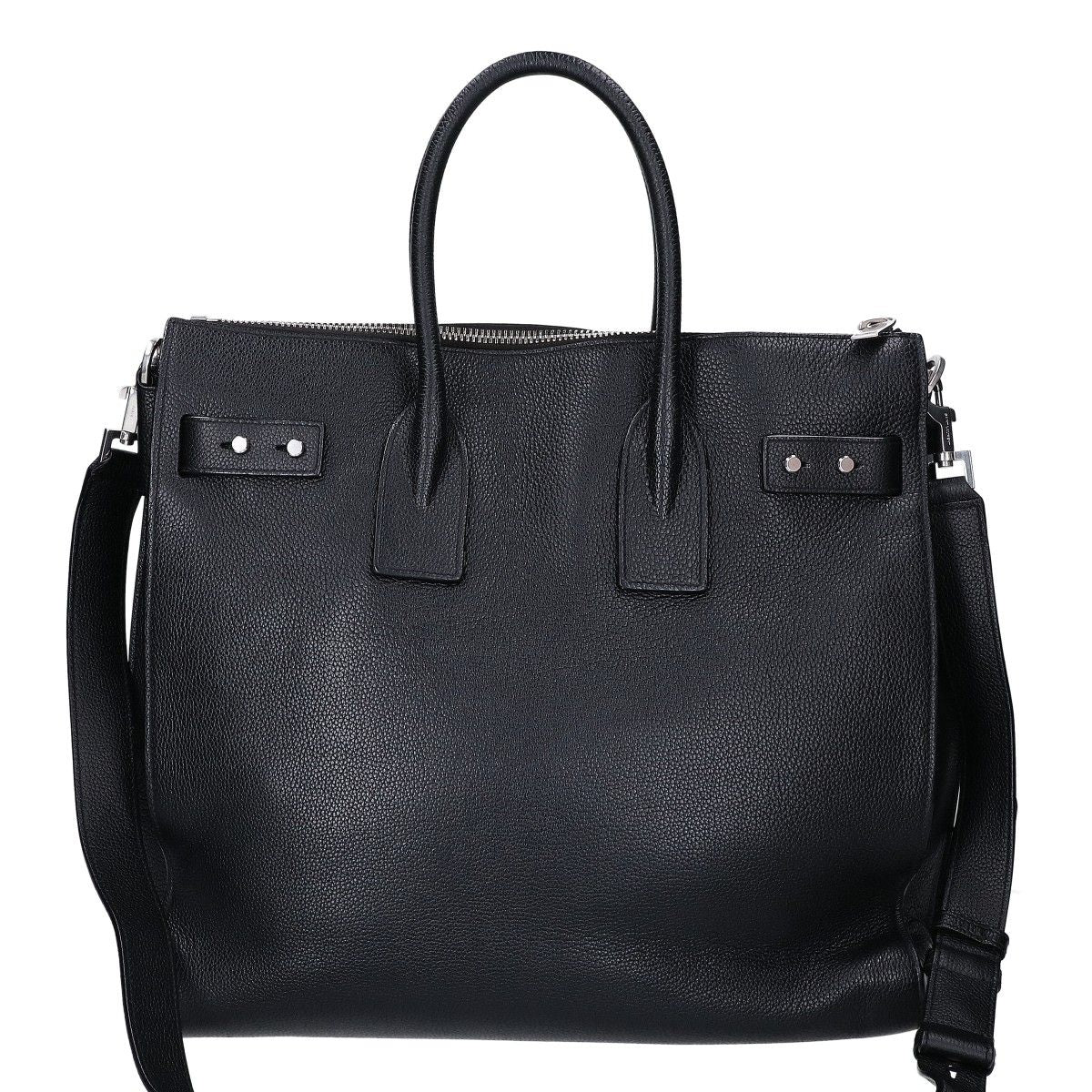 Saint Laurent Paris Grain Calfskin Sac de Jour Souple North South 2-Way Handbag — view 3